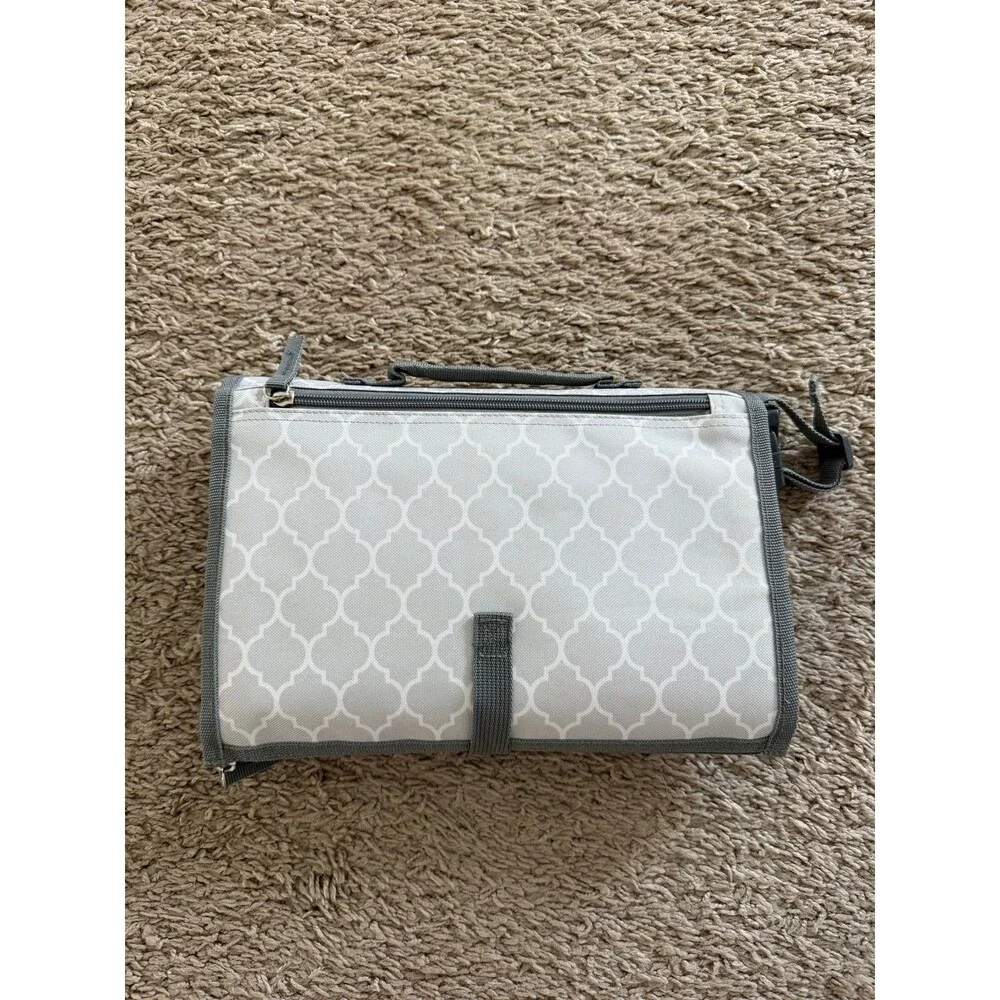 Grey Cubs Portable Baby Changing Pad with Wipes & Diaper Storage Organizer